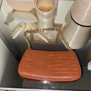 Aldo croc embossed baguette bag